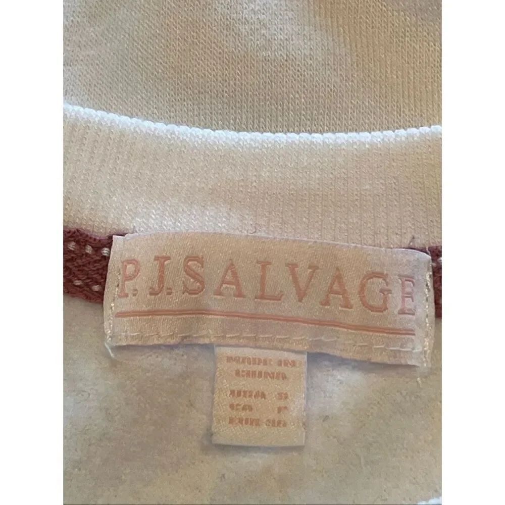 P.J. Salvage Women's Happy By Nature Long Sleeve Pullover Sweatshirt Ivory Small - Picture 4 of 5